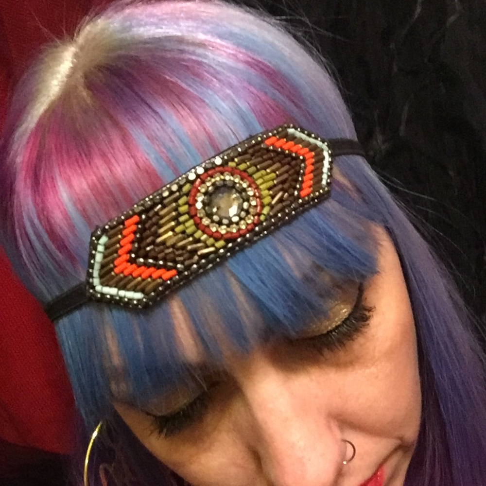 HANDMADE! Beaded Stretch Headband